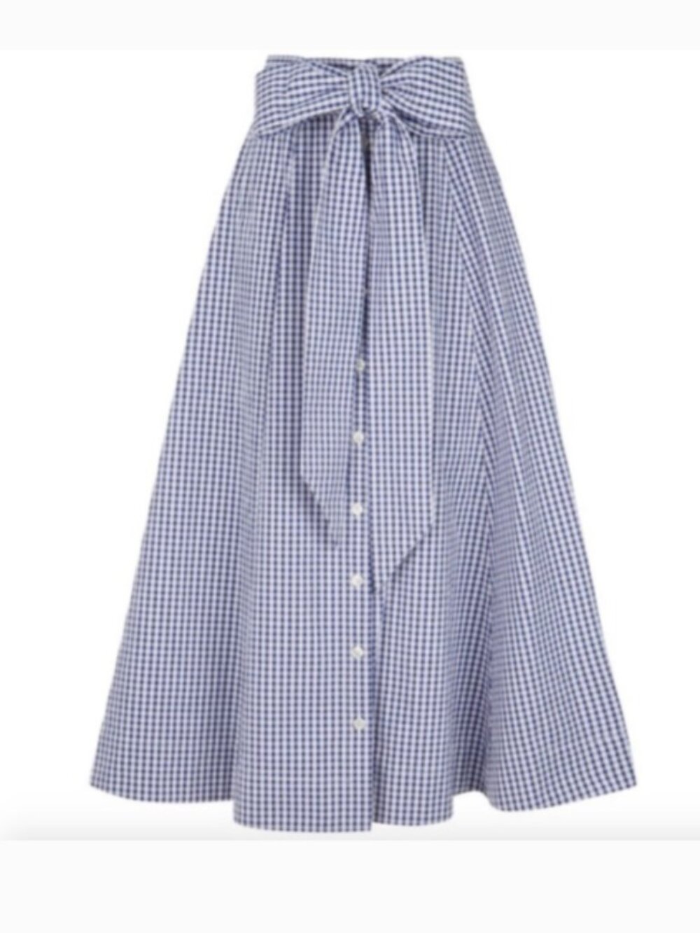 Lisa Marie Fernandez Gingham Check Full Skirt Midi Length Bow Waist Size 4 / 1
